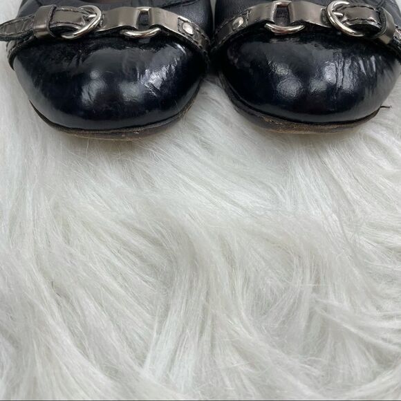 AGL Leather & Patent Leather Buckle Ballet Flats - Picture 2 of 11